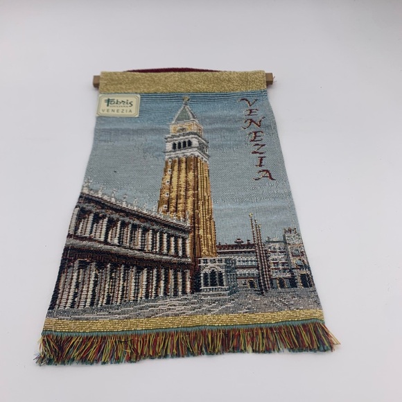 GIULIANA Fabris VENEZIA Vtg. Wall Hanging Tapestry Italian Capanile Bell Tower - Picture 3 of 10